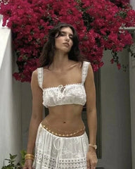 Conjunto Margot Bohemian crop top y falda maxi