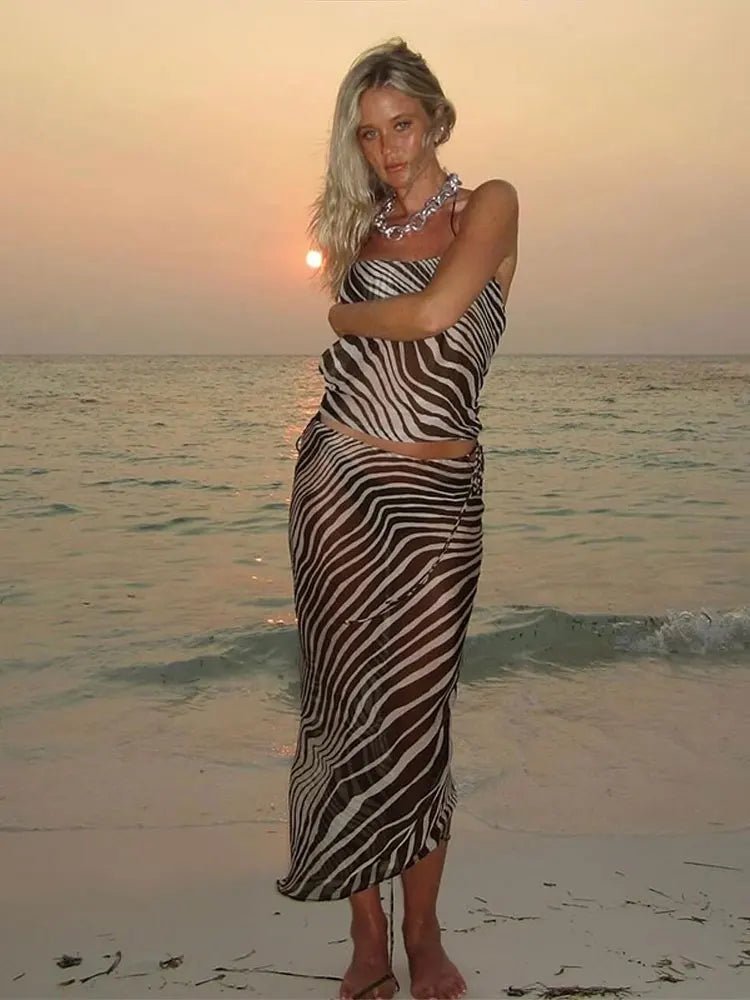 SOERA Margot Zebra Print Halter Set - Matching Sets - SOERA-697475-DEF-OS-67587 S