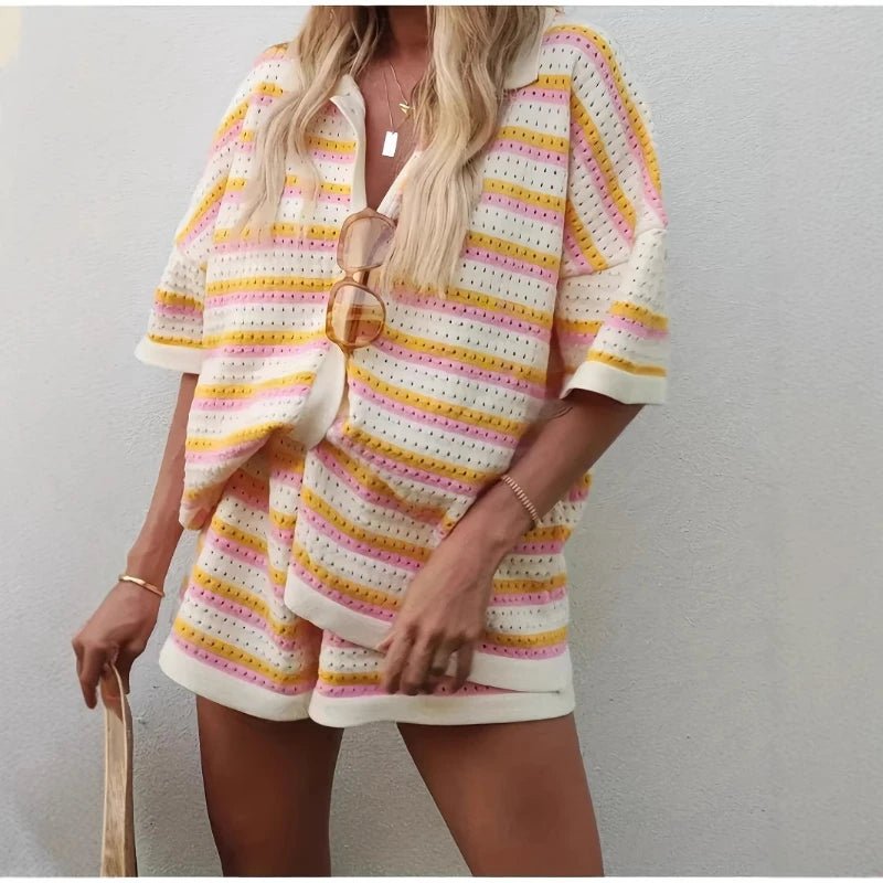 SOERA Neva Striped Knit Two - Piece Set - Matching Sets -  Mixed Color S