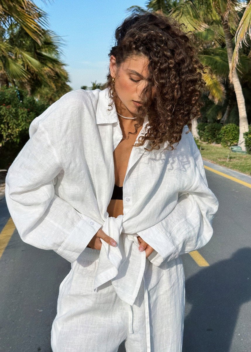 Sophia camisa de algodão e calças lounge, conjunto