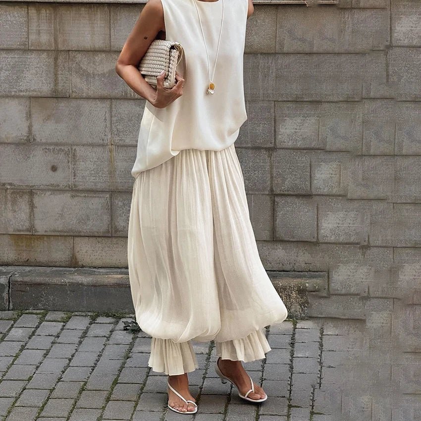 SOERA Beatrice Sheer Elastic Waist Flare Trousers - Pants -  XS