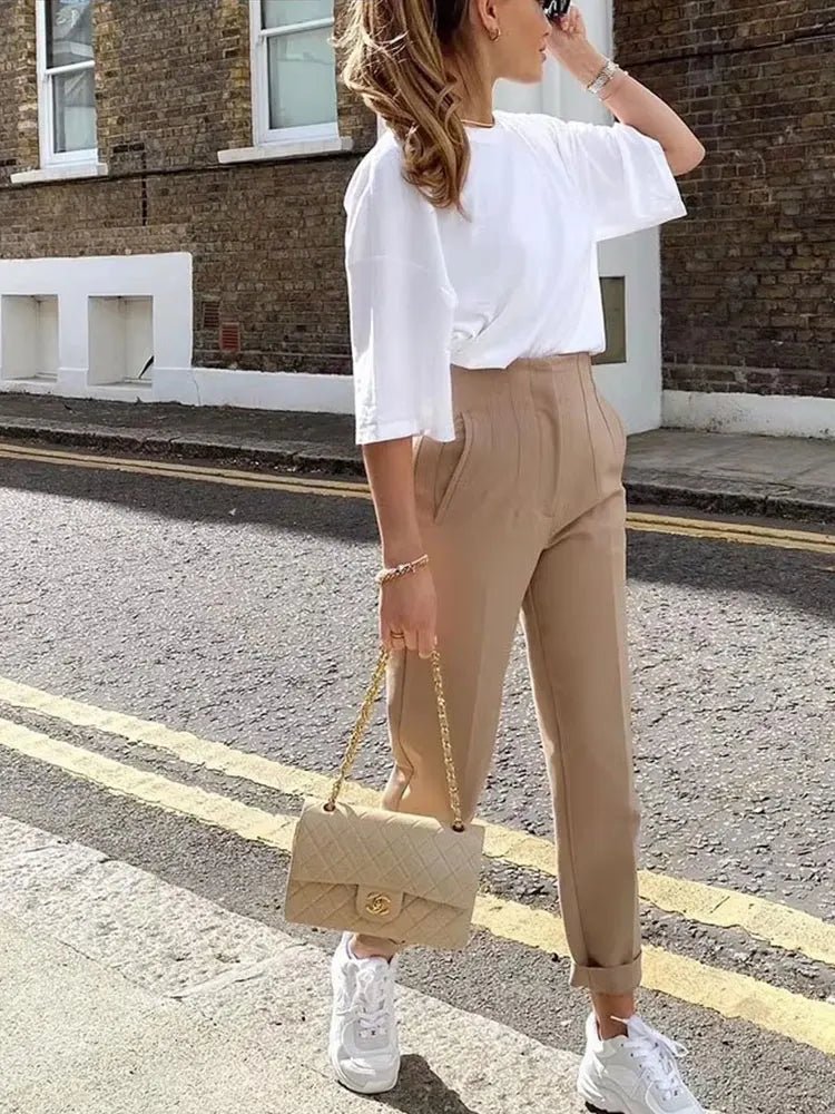 SOERA Sofia High Waist Pencil Pants - Pants -  Cream XS