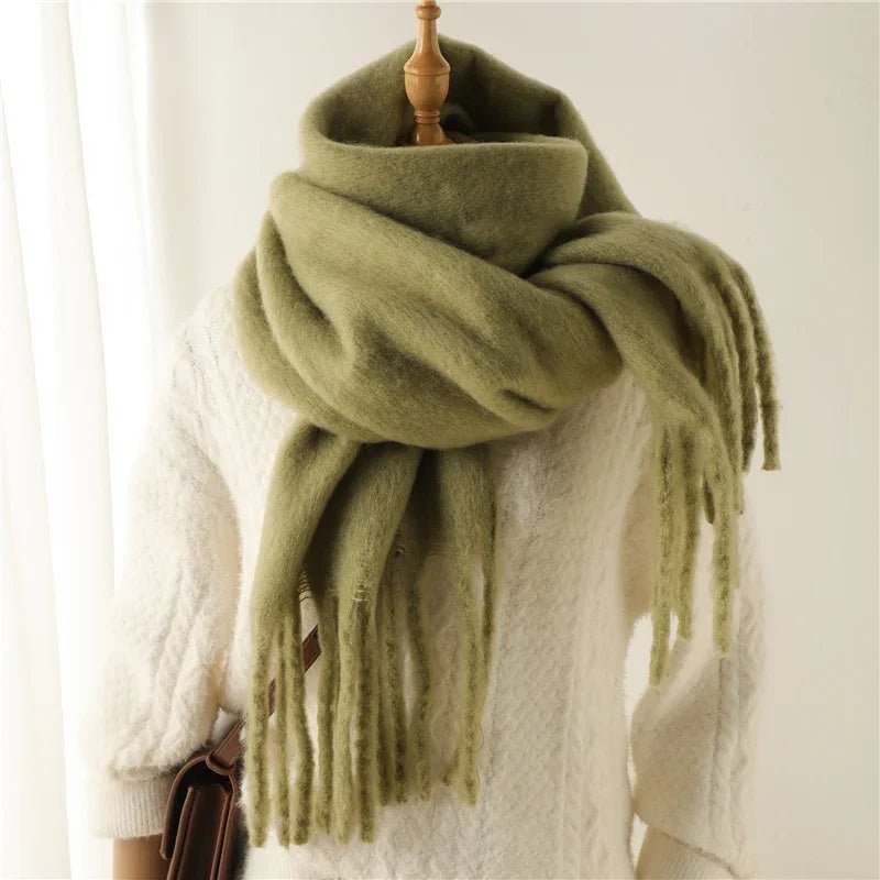 SOERA Tanya Tasseled Winter Scarf - Scarves & Wraps - 1005009466241802-;DN1764703454509391279 Gray