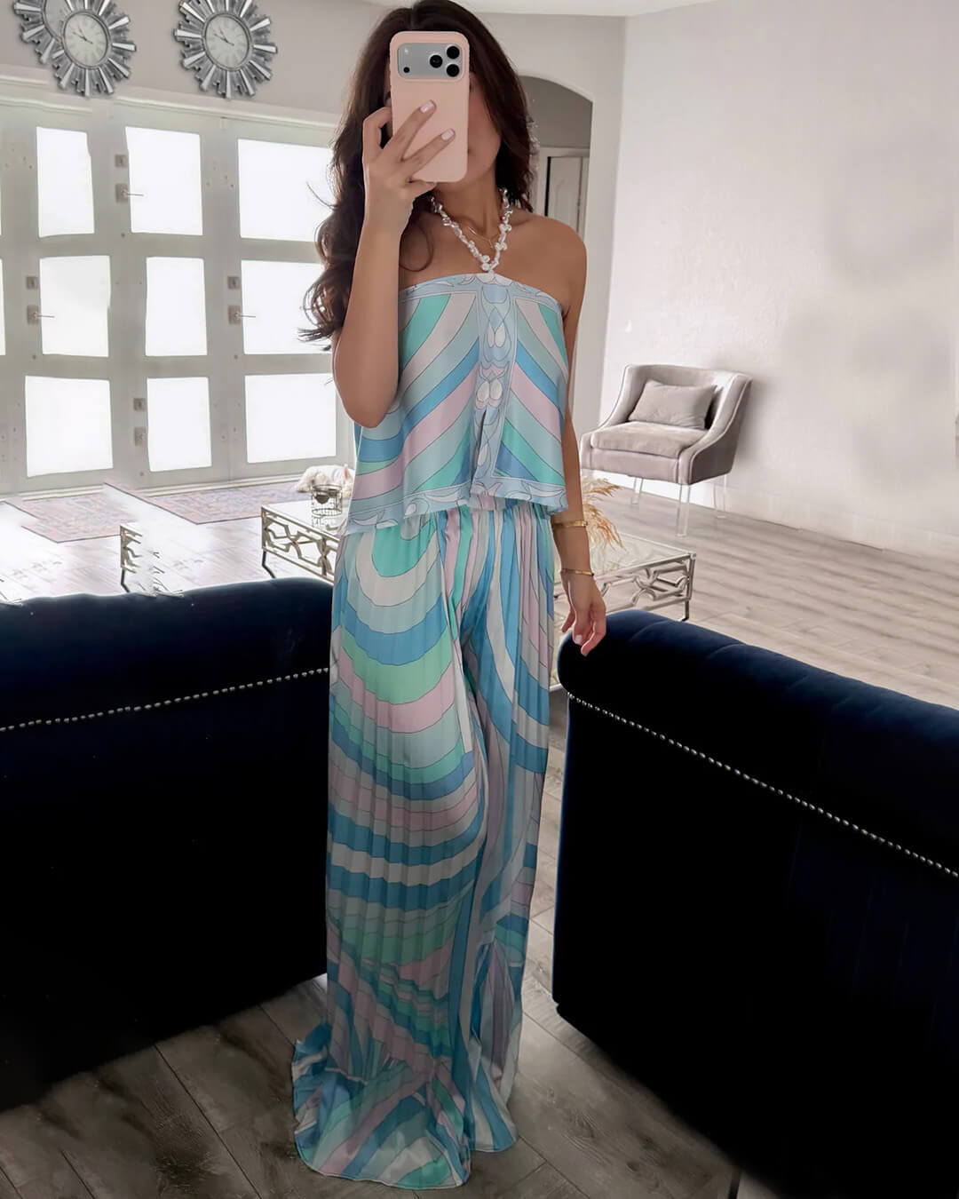 Nora pantalones capri plisados conjunto Co-Ord