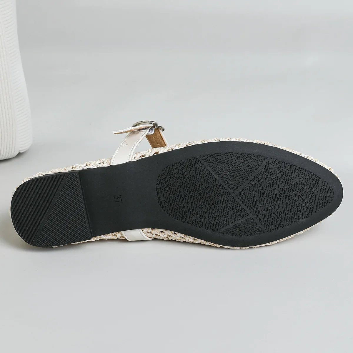 SOERA Beatrice Hollow Weave Mary Jane Flats - Shoes -  Beige 38