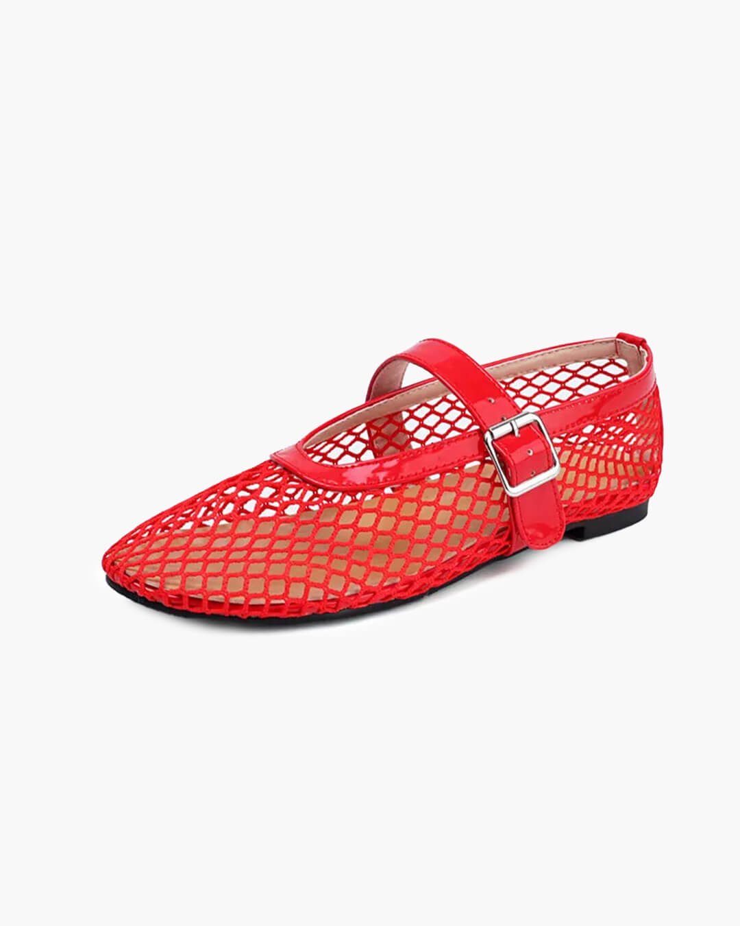 SOERA Bianca Buckled Mesh Ballet Flats - Shoes -  Silver 36