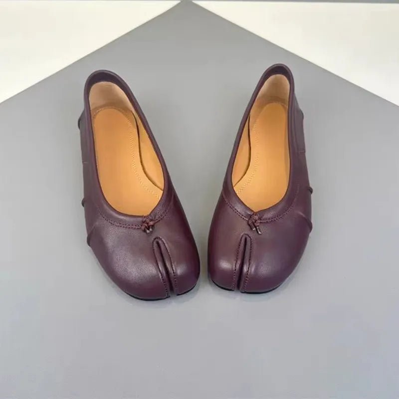 SOERA Bianca Split-Toe Leather Mules - Shoes -  Burgundy 35