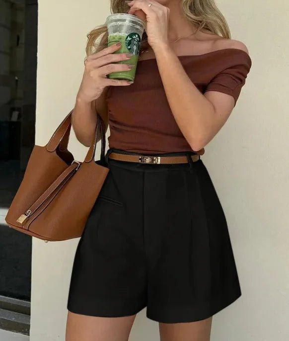SOERA Lettie Hight-Waisted Tailored Shorts - Shorts - SOERA-637187-DEF-OS-83715 White XS