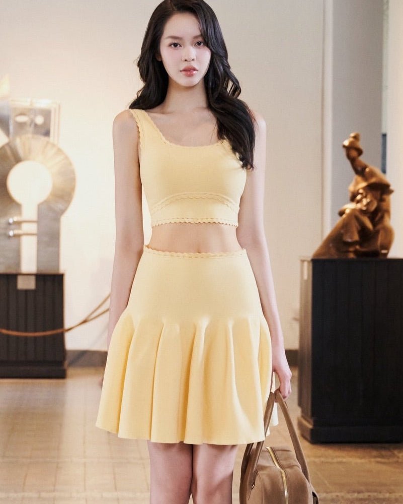 SOERA Aishandy Ribbed Knit Skirt Set - Skirt Set - SOERA-069123-S-OS-86403 Top S
