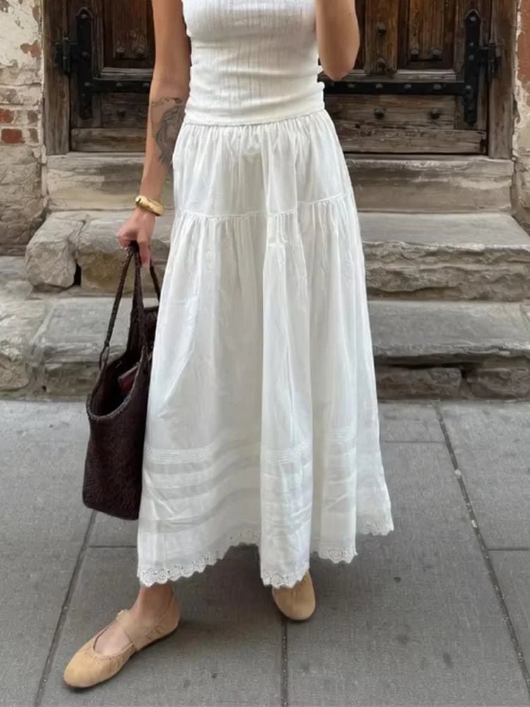 SOERA Blair High-Waist Lace Maxi Skirt - Skirts -  White