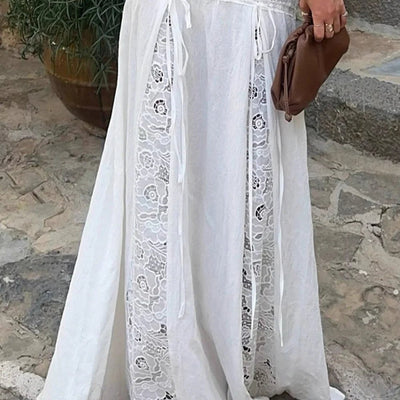 Afsana falda maxi boho de encaje patchwork