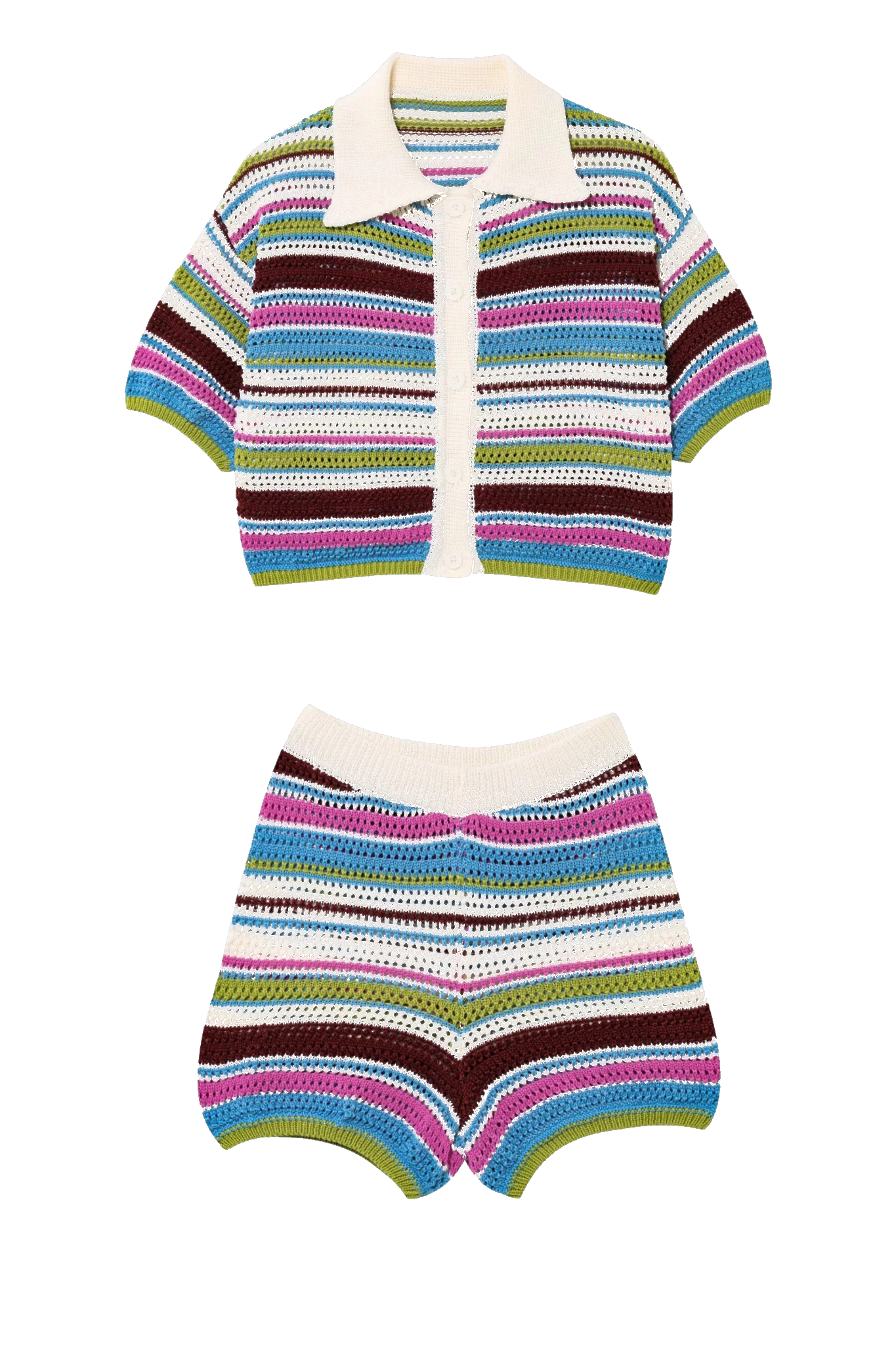 Conjunto a rayas de crochet Sophie
