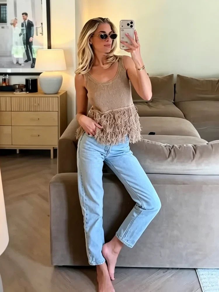 SOERA Mia Tassel Knit Tank Top - Tank Tops - SOERA-634435-L-OS-81251 L