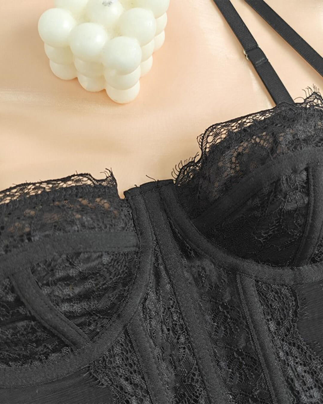 SOERA Antonia Strap Lace Corset Top - Tops - 1005007496391510-;lD1770650303033278979 Black M