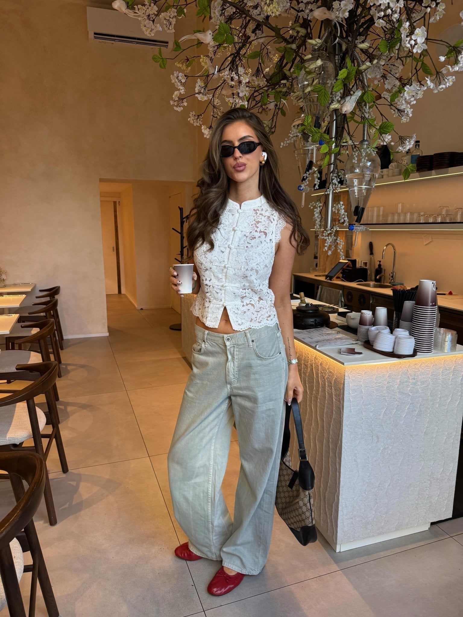 SOERA Bianca Mandarin Sleeveless Lace Top - Tops - SOERA-133123-M-WHITE-42019 White M