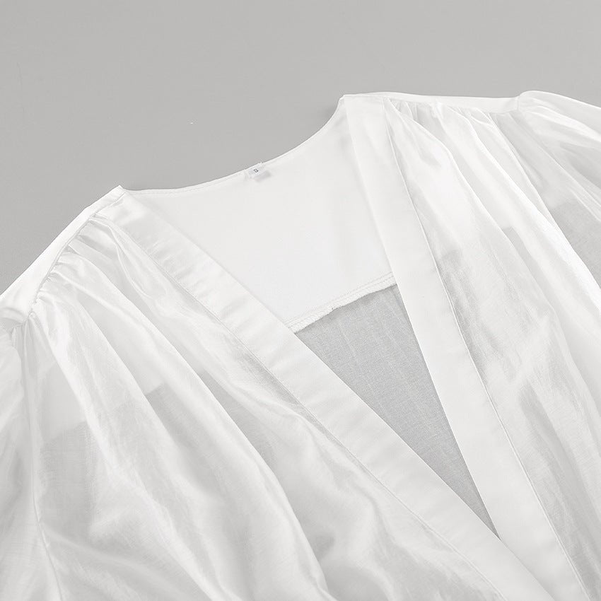 SOERA Elisa Deep Neck Sheer Button Blouse - Tops - gF1770344797580301449 M