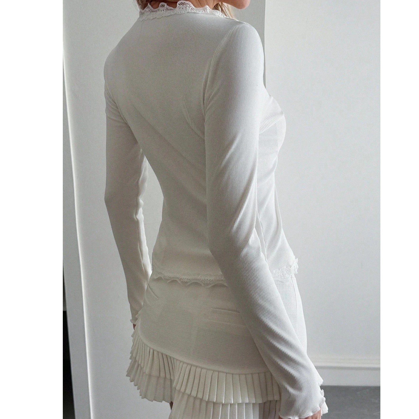 SOERA Juno Ribbed Button - Up Blouse - Tops -  White L