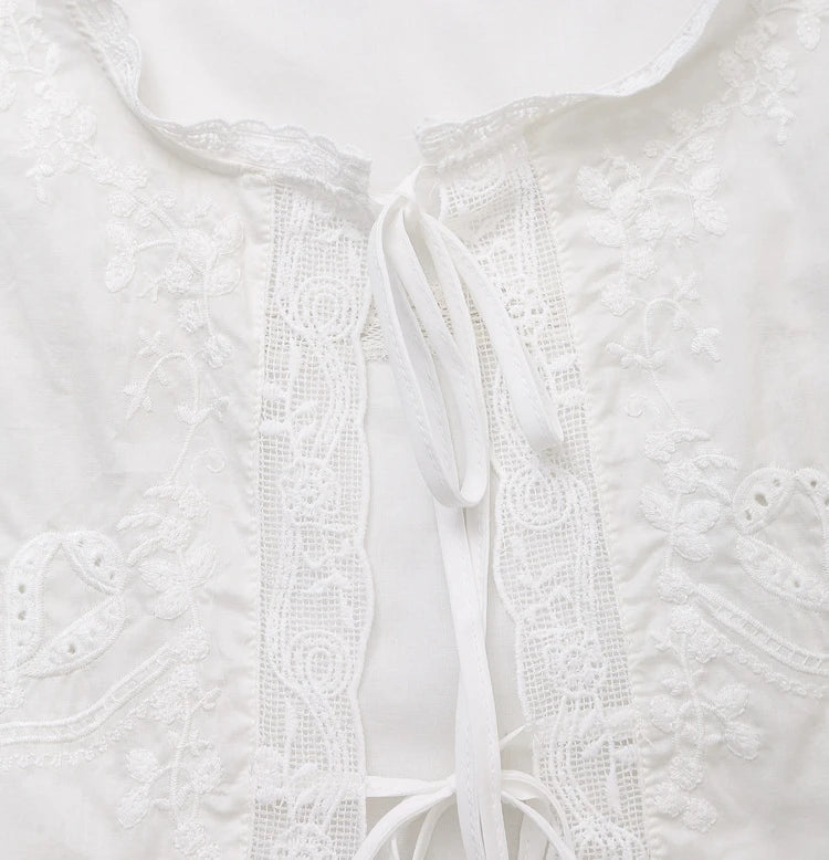 SOERA Juvie Embroidered Lace Trim Blouse - Tops - 1005007741959502-;Nf1771345061616122707 Black XS