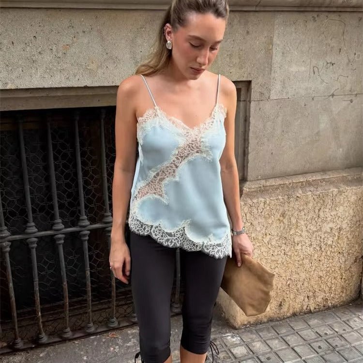 SOERA Kara Asymmetric Satin Cami Top - Tops - 1005009973435965-;uK1763048696673151548 Blue M