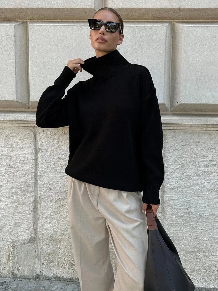SOERA Katie Turtleneck Knit Sweater - Tops - 1005007526537365-;SY1763050844741338534 Burgundy L