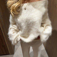Suéter de mohair Meryl con hombros descubiertos