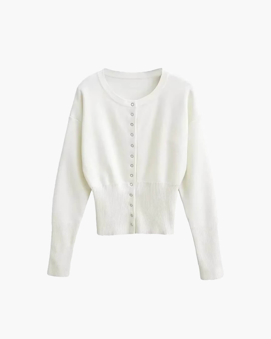 SOERA Shelly Snap Button Knit Cardigan - Tops - 1005008470676796-;Bl1761640573849568835 White S