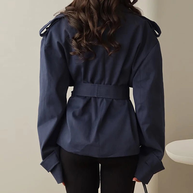 SOERA Tara Lace Up Cropped Trench Coat - Women's Jackets - 1005010209802968-;GE1775118772178530229 Red XL